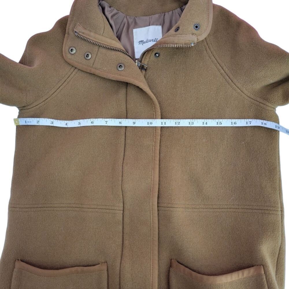 Madewell Womens Brown Estate Cacoon Wool Long Sleeve Zip Up Coat XXS - Picture 10 of 13